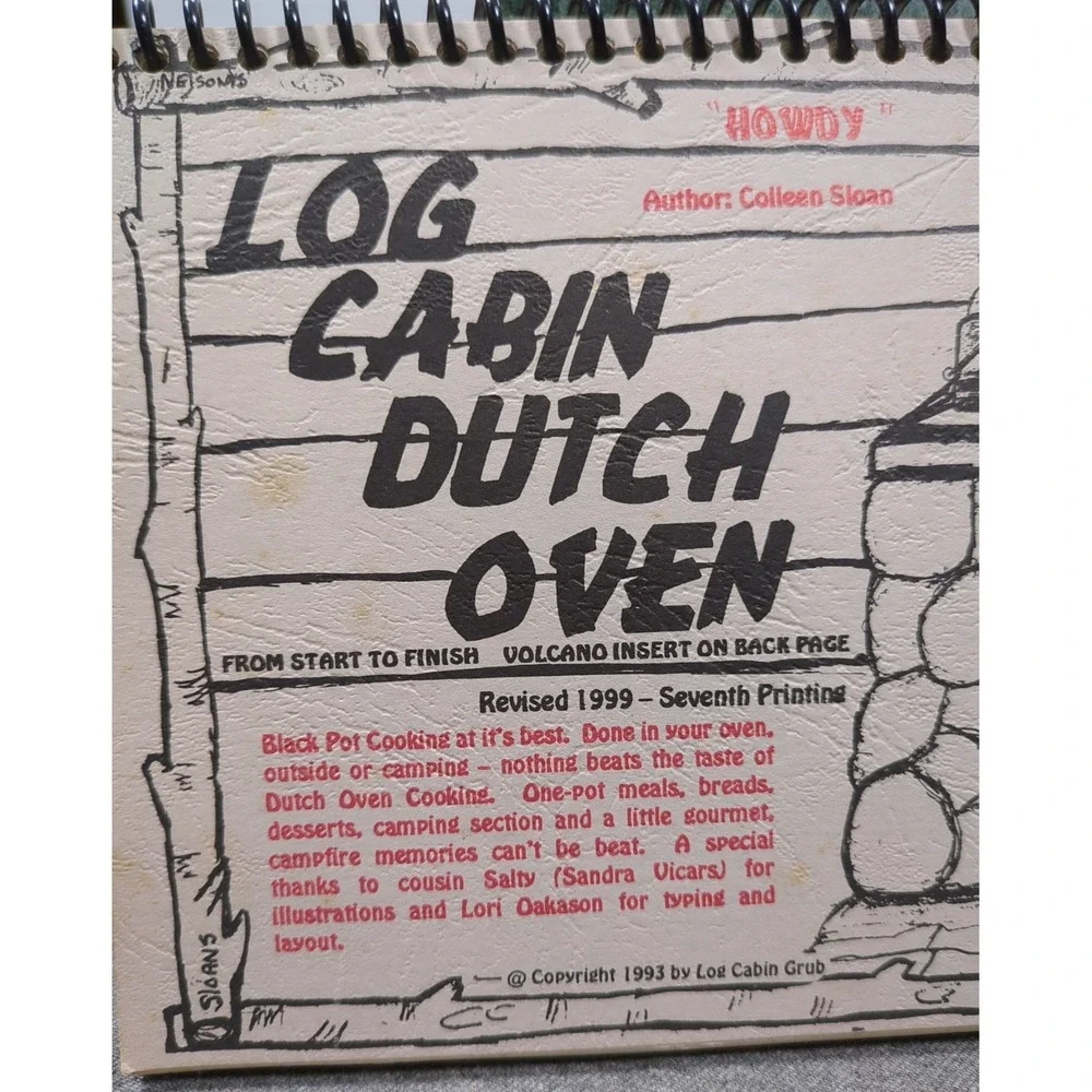 VTG Log Cabin Dutch Oven Recipes Log‎ Cabin Grub Cookbook By Colleen Sloan